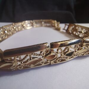 Intricate Lifetime 24k Plated Over Copper Gold Bracelet* Not Not Tested*